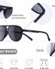 Lightweight TAC Polarized Tinted Classic Vintage Retro 70s Sunglasses, TR-90 Frame for Women Men, UV 400 Protection