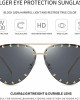 Dollger Studded Sunglasses for Women Fashion Studded Aviator Sunglasses Metal Frame UV 400