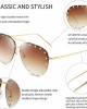 Dollger Studded Sunglasses for Women Fashion Studded Aviator Sunglasses Metal Frame UV 400