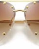 Dollger Studded Sunglasses for Women Fashion Studded Aviator Sunglasses Metal Frame UV 400