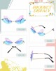 7 Pieces Dragonfly Sunglasses Fairy Glasses Butterfly Glasses Rimless Sunglasses for Women Men