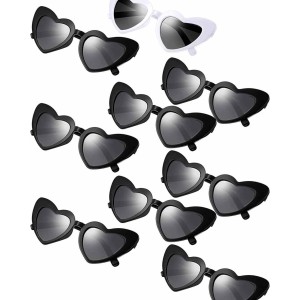 9 Pairs Heart Shaped Sunglasses Vintage Heart Sunglasses Women Retro Eyeglasses for Shopping Traveling Party Accessories