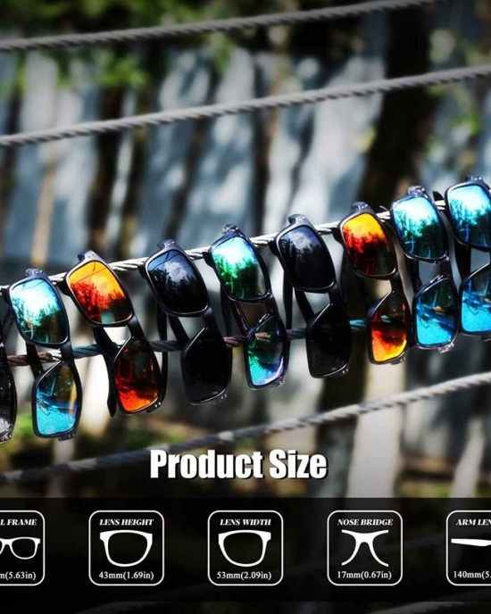 Polarized Square Sunglasses For Men and Women Matte Finish Sun Glasses UV Protection Glasses