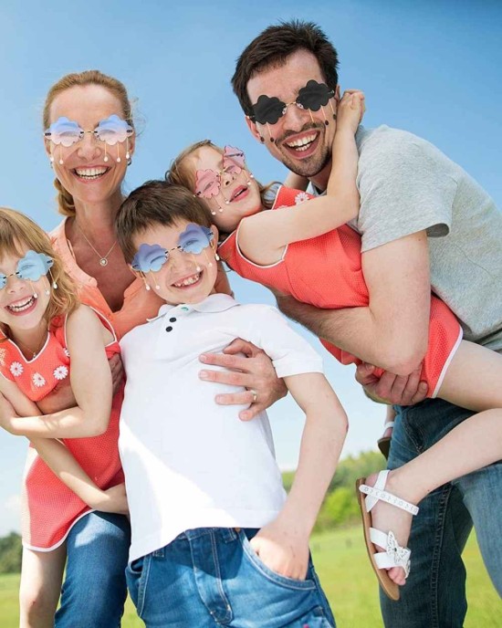 6 Pairs Rimless Cute Sunglasses Tassel Cloud Glasses Funky 90s Sunglasses Cool Disco Sunglasses Eyewear for Women Men