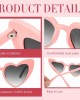 16 Pairs Heart Shaped Sunglasses Retro Cat Eye Shaped Sunglasses Heart Clout Glasses for Women Girl