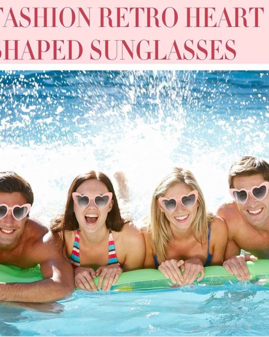 16 Pairs Heart Shaped Sunglasses Retro Cat Eye Shaped Sunglasses Heart Clout Glasses for Women Girl