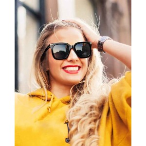 Polarized Sunglasses for Women, Classic Retro Square Oversized Sun Glasses UV400 Protection