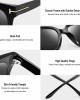 Polarized Sunglasses for Women, Classic Retro Square Oversized Sun Glasses UV400 Protection