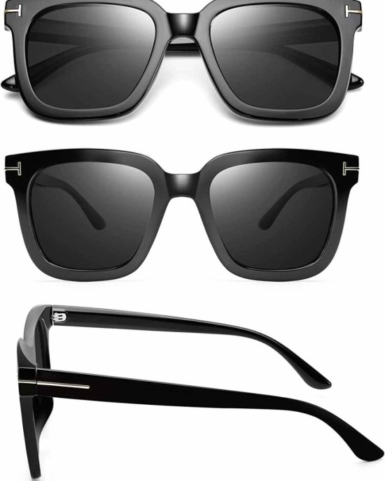Polarized Sunglasses for Women, Classic Retro Square Oversized Sun Glasses UV400 Protection