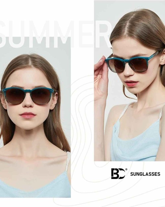Bircenpro Polarized Trendy Sunglasses for Women: UV Protection Square Cat Eye Sunglass Retro Fashion Style