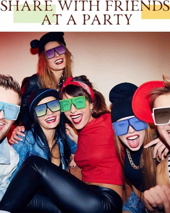 24 Pieces Square Oversized Sunglasses Rectangle Big Glasses Flat Top Shades Glasses for Women Men