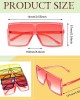 24 Pieces Square Oversized Sunglasses Rectangle Big Glasses Flat Top Shades Glasses for Women Men