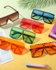 24 Pieces Square Oversized Sunglasses Rectangle Big Glasses Flat Top Shades Glasses for Women Men
