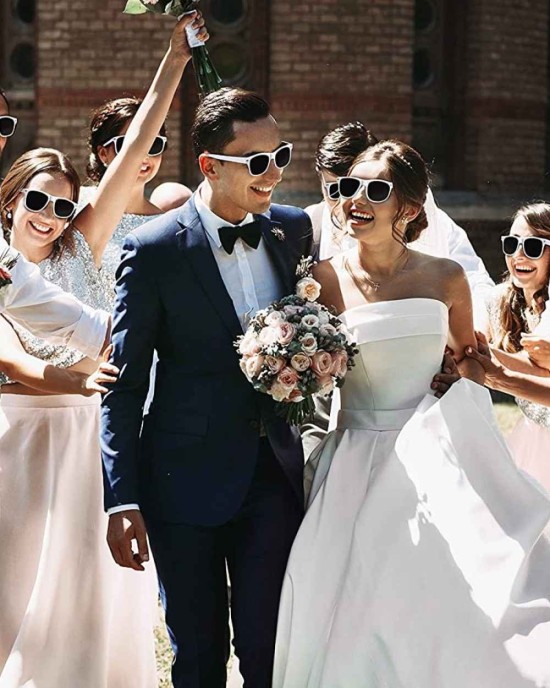 White Sunglasses Bulk- (Pack of 36) Wedding Bridal Party Sunglasses Bulk Party Favors Pack Women-Men