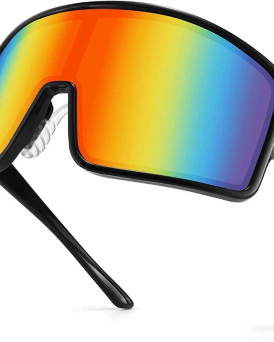 Karsaer Vision Sports Cycling Sunglasses Outdoor Visor Shades Oversized 80s Rave Glasses Beach Volleyball