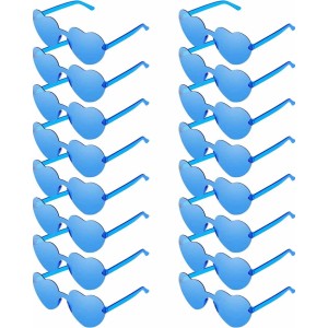 16 Pairs Heart Shape Rimless Valentines Sunglasses Transparent Love Fun Sunglasses Party Accessories for Women