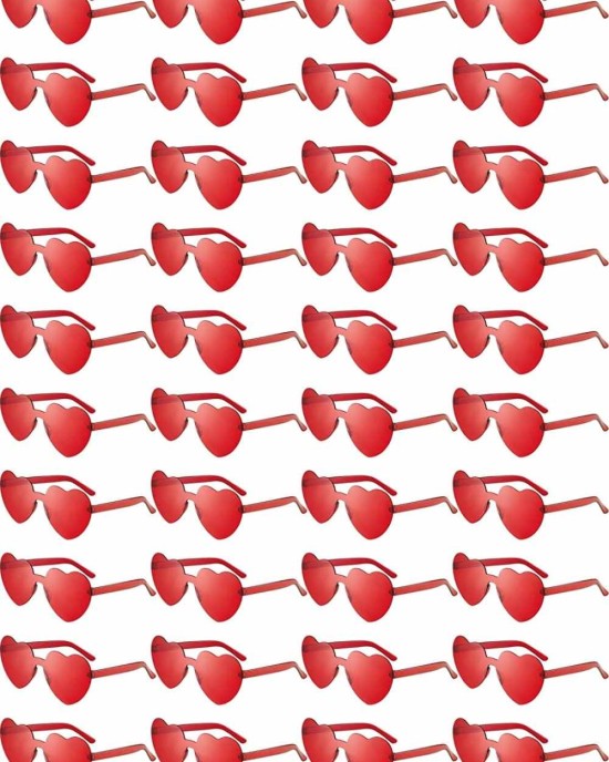 40 Pairs Heart Glasses Rimless Heart Shaped Glasses Frameless Sunglasses Transparent Candy Sunglasses Tinted Eyewear