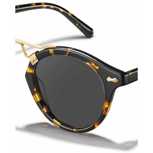 Carfia Polarized Sunglasses for Women UV Protection Acetate Eyewear Metal Brow