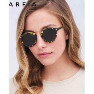 Carfia Polarized Sunglasses for Women UV Protection Acetate Eyewear Metal Brow