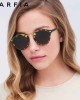 Carfia Polarized Sunglasses for Women UV Protection Acetate Eyewear Metal Brow