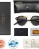 Carfia Polarized Sunglasses for Women UV Protection Acetate Eyewear Metal Brow