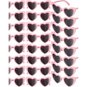 24 Pairs Retro Heart Shaped Sunglasses for Women Vintage Heart Sunglasses Heart Eye Sunglasses for Party