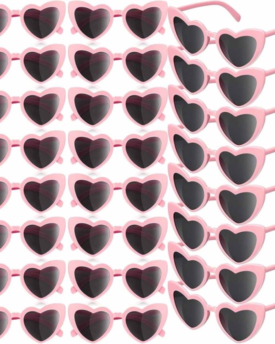 24 Pairs Retro Heart Shaped Sunglasses for Women Vintage Heart Sunglasses Heart Eye Sunglasses for Party