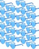 24 Pairs Heart Shape Rimless Valentines Sunglasses Transparent Love Fun Sunglasses Party Accessories for Women(Blue)