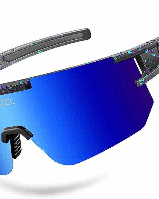 PSATCL Polarized Sunglasses for Men Women, UV400 Outdoor Sports Windproof Cycling Sunglasses for Baseball, Running, Golf