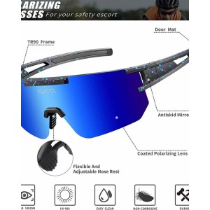 PSATCL Polarized Sunglasses for Men Women, UV400 Outdoor Sports Windproof Cycling Sunglasses for Baseball, Running, Golf