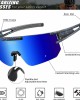 PSATCL Polarized Sunglasses for Men Women, UV400 Outdoor Sports Windproof Cycling Sunglasses for Baseball, Running, Golf