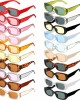 20 Pieces 90's Vintage Rectangle Sunglasses Small Rectangle Sunglasses for Women Retro Driving Glasses, 20 Styles