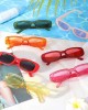 20 Pieces 90's Vintage Rectangle Sunglasses Small Rectangle Sunglasses for Women Retro Driving Glasses, 20 Styles