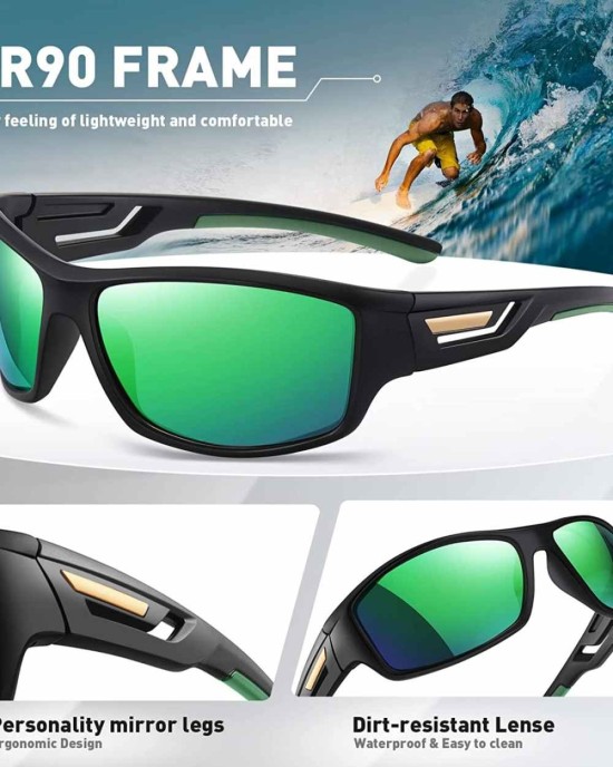 MEETSUN Polarized Sports Sunglasses for Men Women TR90 Frame Driving Cycling Fishing Sunglasses UV400 Protection