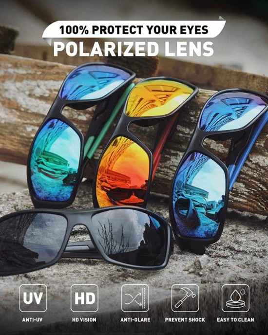 MEETSUN Polarized Sports Sunglasses for Men Women TR90 Frame Driving Cycling Fishing Sunglasses UV400 Protection